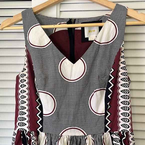 Maeve Anthropology Moon Song Sleeveless Dress | Black, Red, Cream | Size 4 - Picture 2 of 8